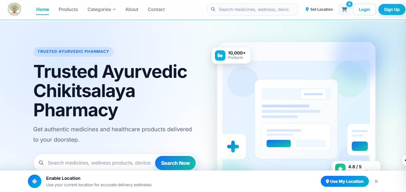 Ayurvedic Chikitsalaya eCommerce Platform