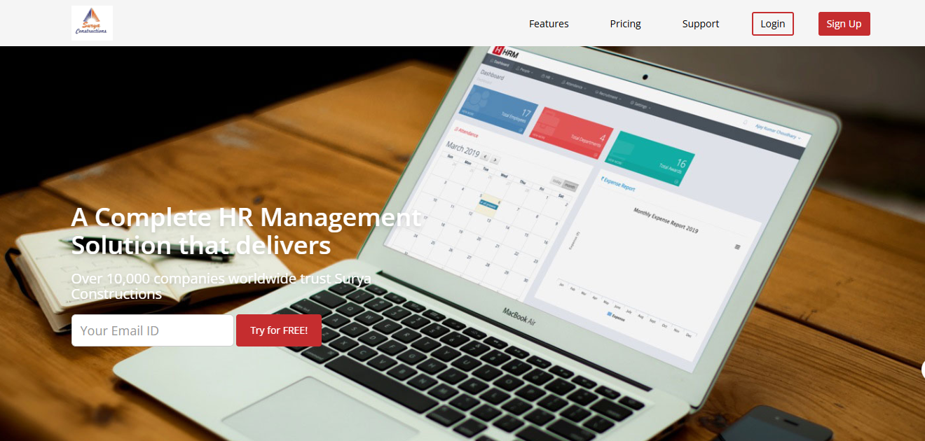 HRMS & CRM Portal – Surya Constructions